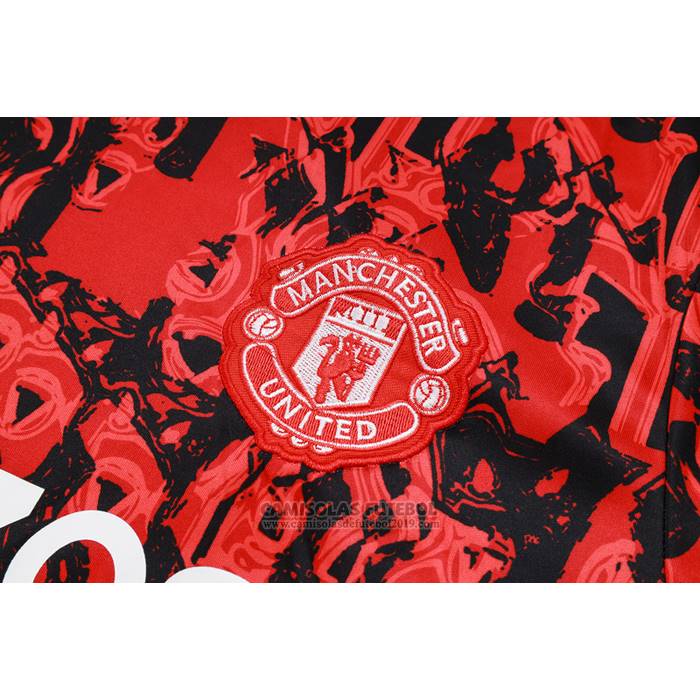 Fato de Treino Manchester United Manga Curta 2023-2024 Vermelho - Calcas Curta